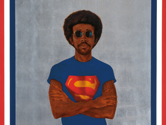 Icon for My Man Superman (Superman Never Saved any Black People--Bobby Seale) von Barkley L. Hendricks, 1969, Collection of Liz and Eric Lefkofsky, Copyright: Barkley L. Hendricks, Courtesy of the artist and Jack Shainman Gallery, New York